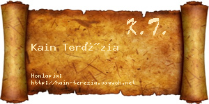 Kain Terézia névjegykártya